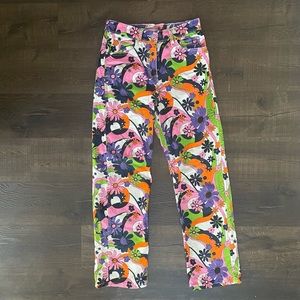 SOLD. BDG flower print pants🧡💗💚💜